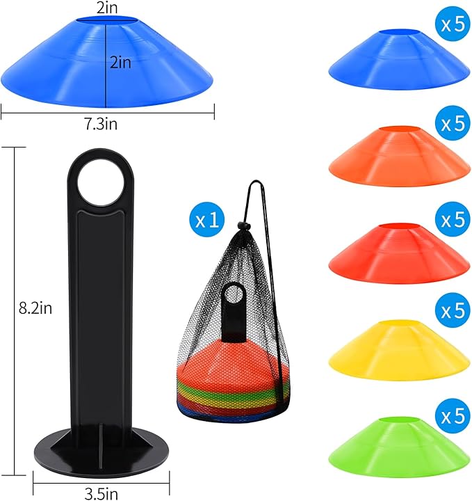 25/50/100/200 Pack Disc Cones 5 Color