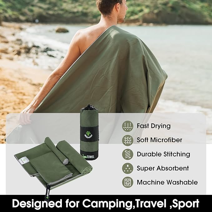 4Monster Camping Towels 3 Size at 1 Pack