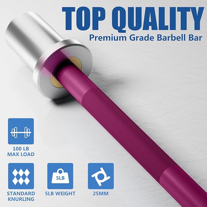 5LB Mini Barbell Bar Beginner Women Kid Bar
