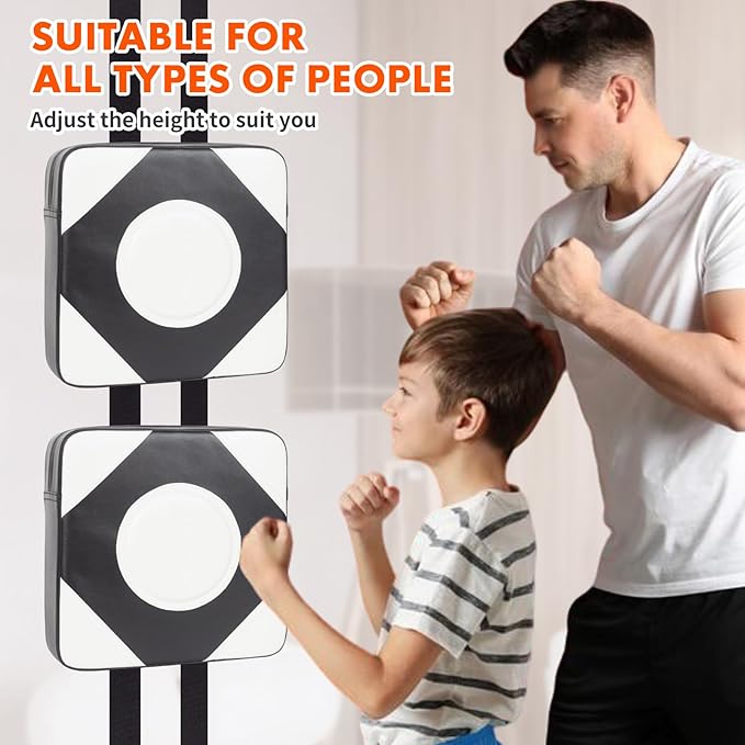 LuiceABC Wall Punching Boxing Pad, Wall Focus Target Foam, Boxing Fitness Wall Punch Bag, Leather and High Elastic Sponge Bag for Sports Training, Adjustable Height