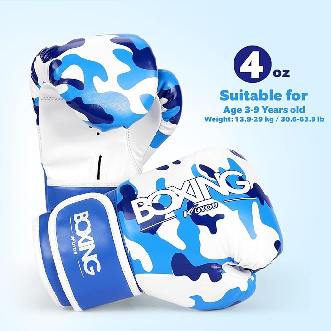 Kids Boxing Gloves, Boxing Gloves for Children 3-9 Youth Boys Girls Toddler PU Cartoon Sparring Training Boxing Gloves for Punching Bag, Kickboxing, Muay Thai, MMA