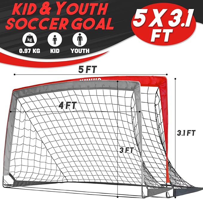Kids Soccer Goal for Backyard 5×3, 6×4, 6×4, 9×5FT 9×5FT Easy