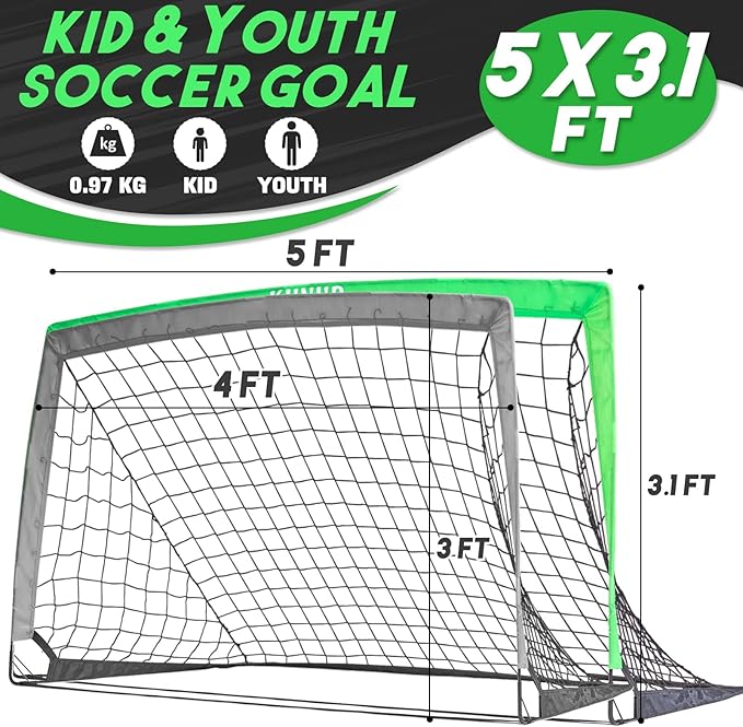 Kids Soccer Goal for Backyard 5×3, 6×4, 6×4, 9×5FT 9×5FT Easy