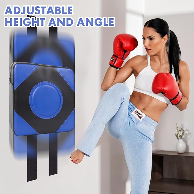 LuiceABC Wall Punching Boxing Pad, Wall Focus Target Foam, Boxing Fitness Wall Punch Bag, Leather and High Elastic Sponge Bag for Sports Training, Adjustable Height