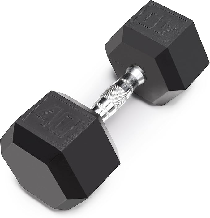 Marcy Rubber Hex Dumbbell - Available for 25lb - 50lb