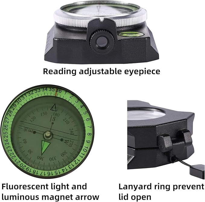 Military Lensatic Compass for Hiking Survival Camping Hunting
