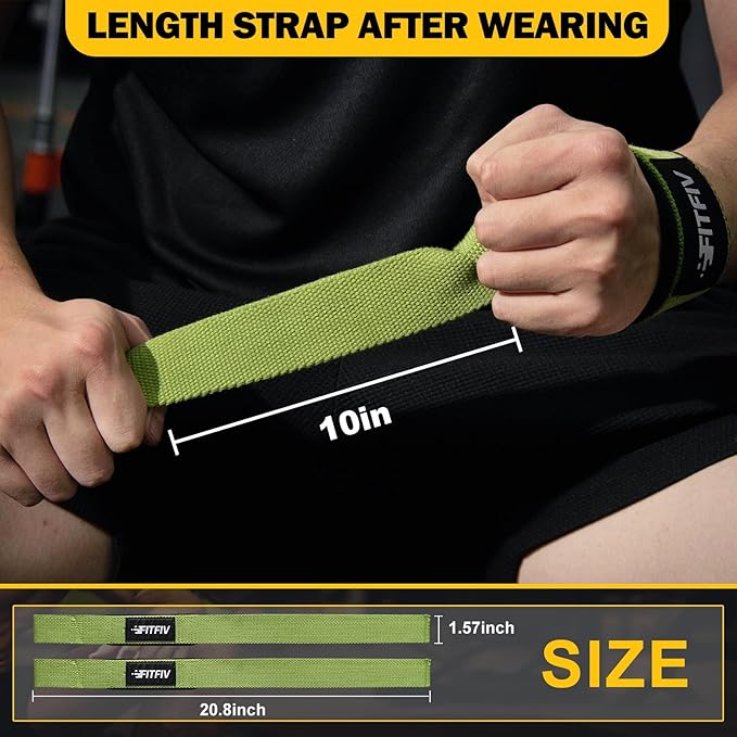 Lifting Straps for Weightlifting, Lifting Wrist Straps for Gym Strength Training, Neoprene-padded Wrist Cushion - Men & Women