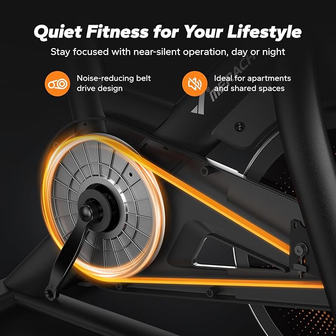 MERACH Magnetic Exercise Bike, Indoor Cycling Bike with Self-Developed App, 350 lbs Weight Capacity & 40 lbs Flywheel, Stationary Bike for Home Gym Fitness