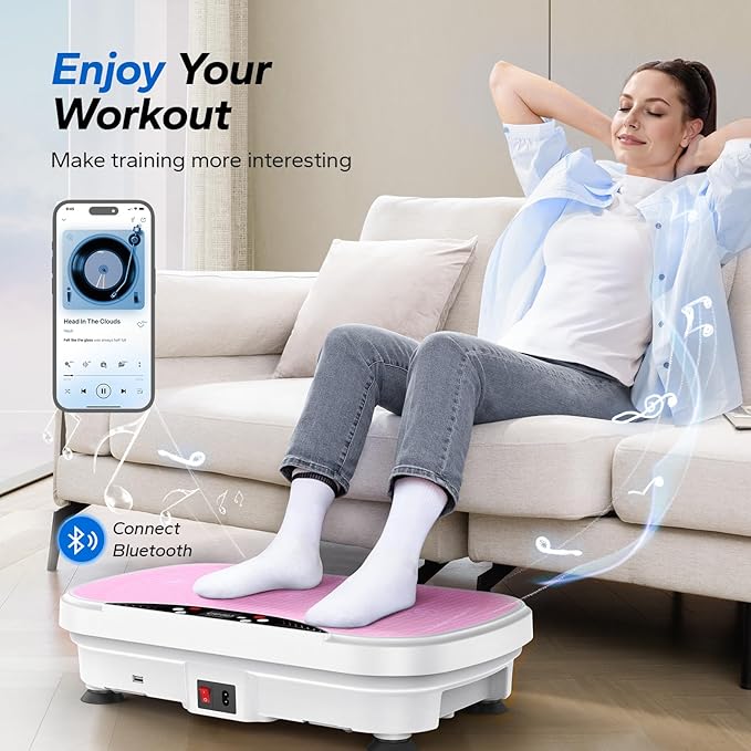 MERACH Vibration Plate Exercise Machine, Vibration Plate with Bluetooth and LED Display, Vibrating Plate Exercise Machine for Women Men, Workout Equipment for Home