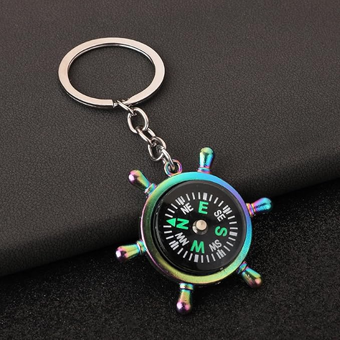 2pcs Compass Keychain