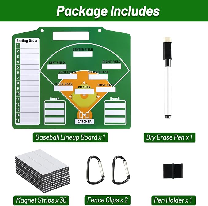 Magnetic Baseball Lineup Board for Coach