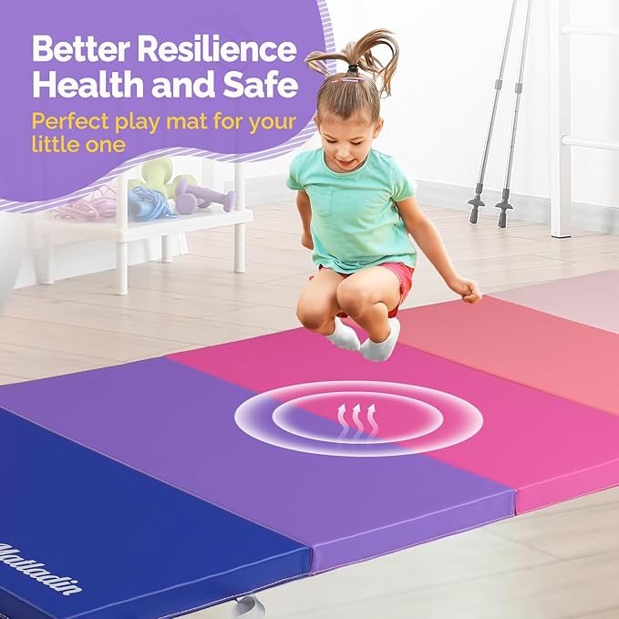 5 Folding Gymnastics Gym Exercise Aerobics Mat 1.5" Thick
