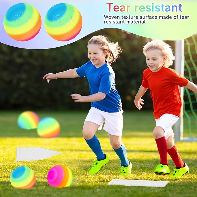 Hiboom 12 Pcs Dodgeball Set with Bases Playground 6 Bouncing 5 Rubber 1 Ball