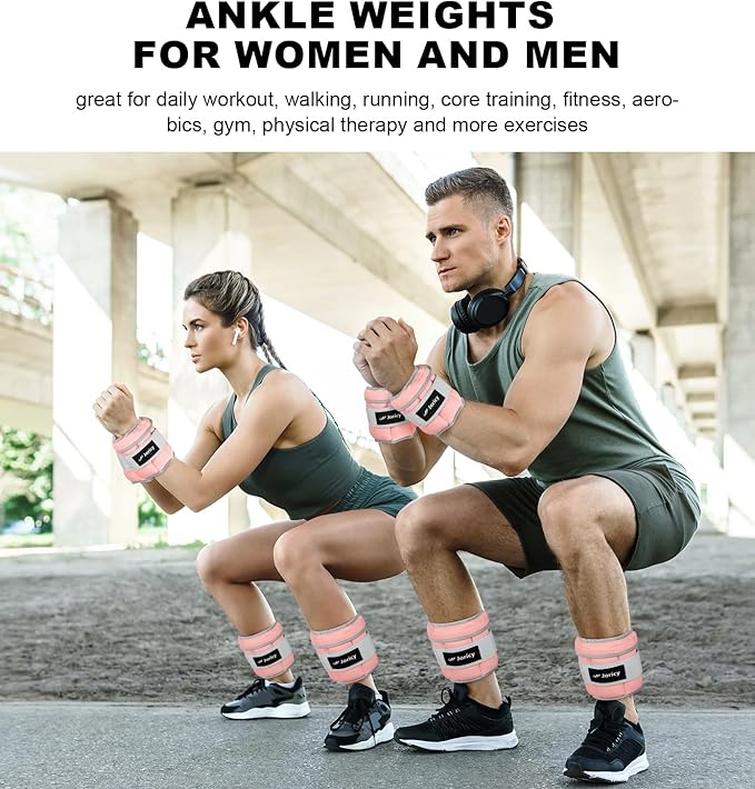 Adjustable Ankle Weights for Women Men 1 Pair 2 4 4 6 6 8 8 10 10 LBS 1-5 LB