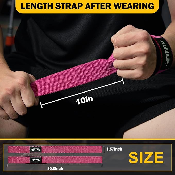 Lifting Straps for Weightlifting, Lifting Wrist Straps for Gym Strength Training, Neoprene-padded Wrist Cushion - Men & Women