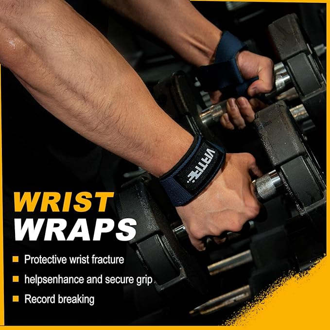 Lifting Straps for Weightlifting, Lifting Wrist Straps for Gym Strength Training, Neoprene-padded Wrist Cushion - Men & Women