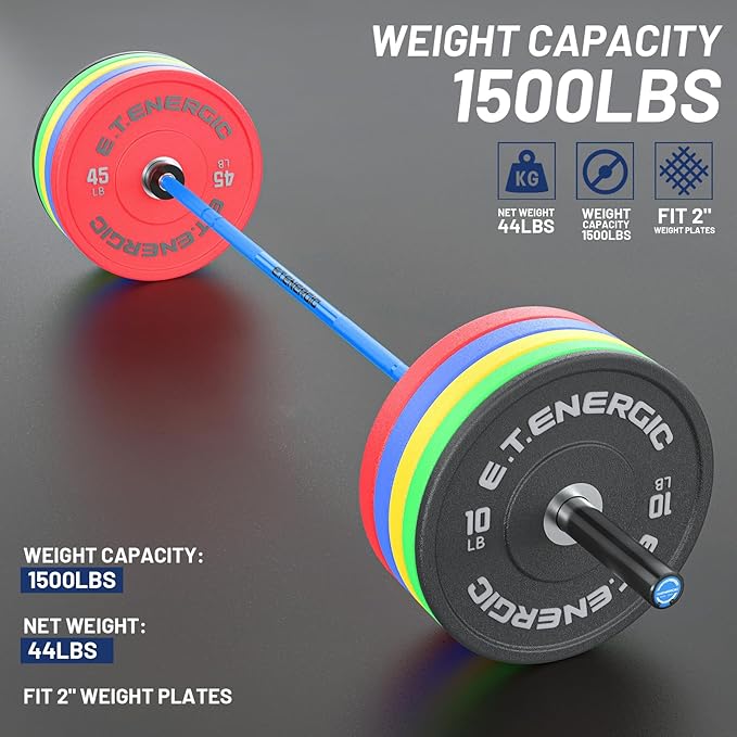 7ft Olympic Barbell Bar 45LB Load 1500-lbs Capacity Available 2" Olympic