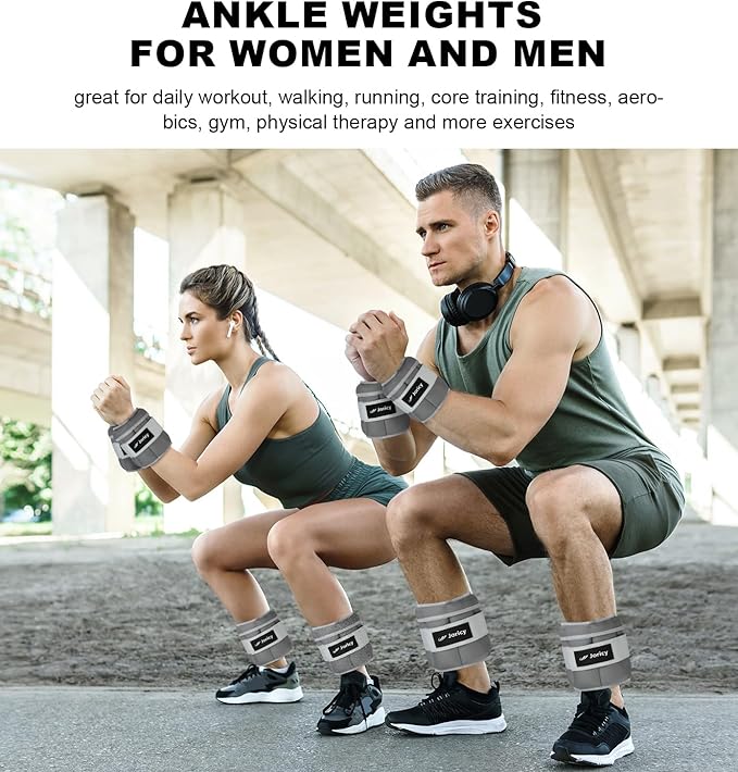 Adjustable Ankle Weights for Women Men 1 Pair 2 4 4 6 6 8 8 10 10 LBS 1-5 LB