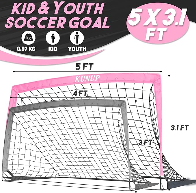 Kids Soccer Goal for Backyard 5×3, 6×4, 6×4, 9×5FT 9×5FT Easy