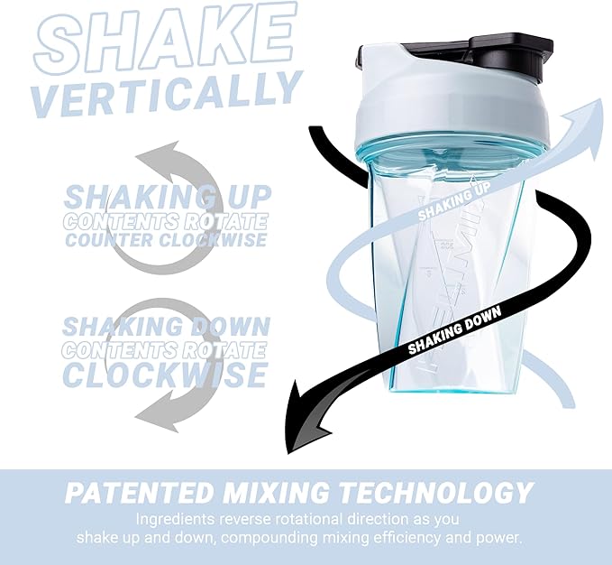 HELIMIX 1.5 Vortex Blender Shaker Bottle Holds upto 28oz | No Blending Ball or Whisk | USA Made | Portable Pre Workout Whey Protein Drink Shaker Cup | Mixes Cocktails Smoothies Shakes | Top Rack Safe