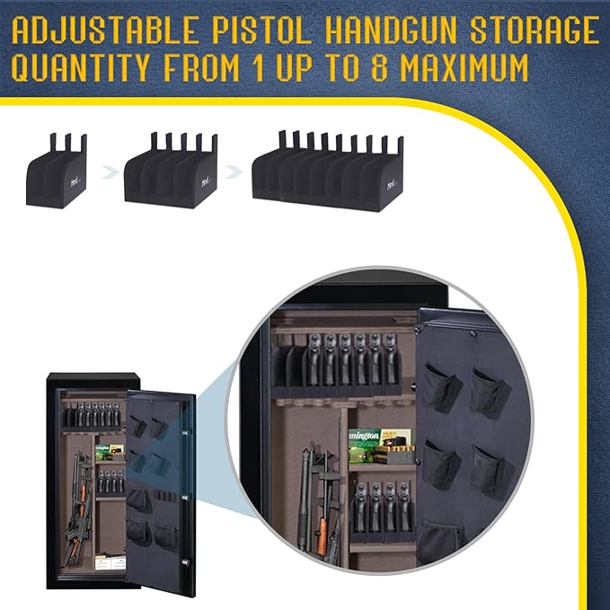 MIND&ACTION Foam Pistol Rack for Gun Safe, Gun Cabinet Accessories, Pistols Holder Storage Organizer, Revolver Firearm Handgun Rack Stand Display