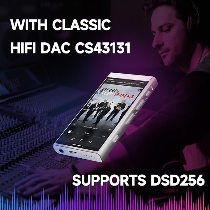 HiBy Digital M300 Android MP3 Player with Bluetooth and WiFi Streaming Player Android 13 Snapdragon 665 HiFi Audio (PCM/DSD) FM Radio Speaker Touchscreen 32GB + 2TB Expandable Storage