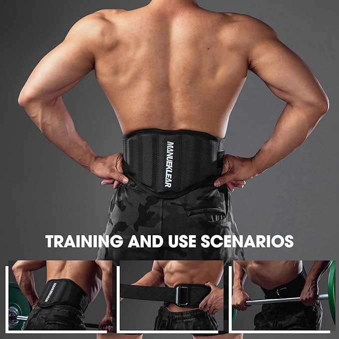 MANUEKLEAR Gym Weight Lifting Belt Weight Lifting Workout 7.5inch -