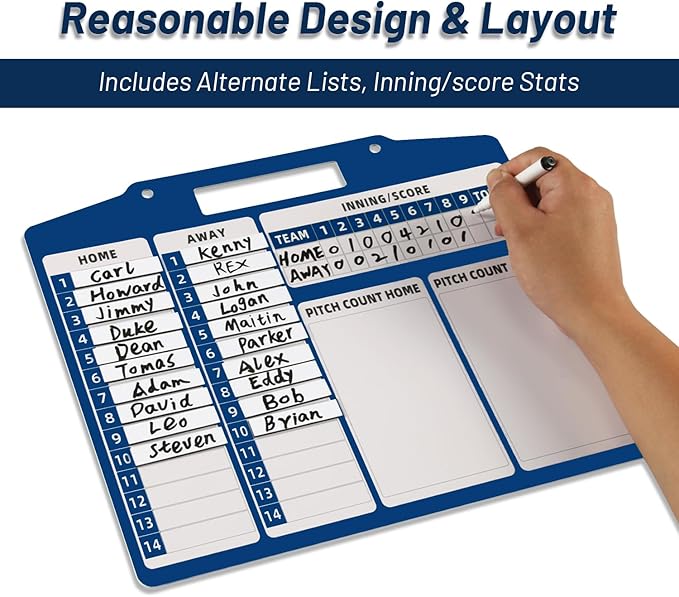 Magnetic Baseball Lineup Board for Coach