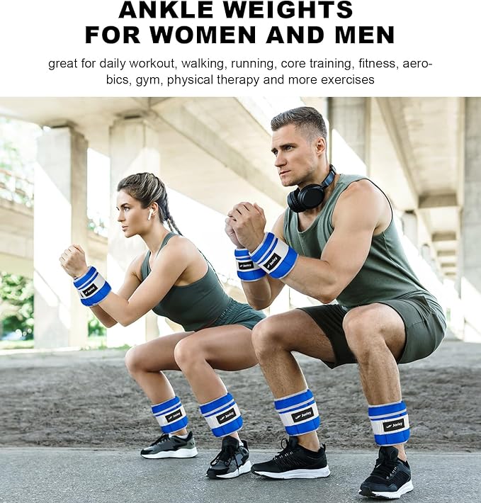 Adjustable Ankle Weights for Women Men 1 Pair 2 4 4 6 6 8 8 10 10 LBS 1-5 LB