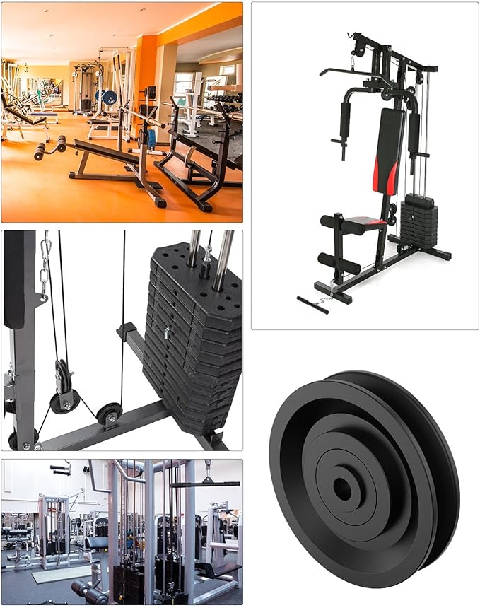 90mm/3.5Inch Universal Nylon Abration Bearing Pulley-Wheel Replace for Home Gym Cable Machine Equipment Part, Load Bearing 330 Lbs, DIY Fitness Weight Lifting Pulley Replacement