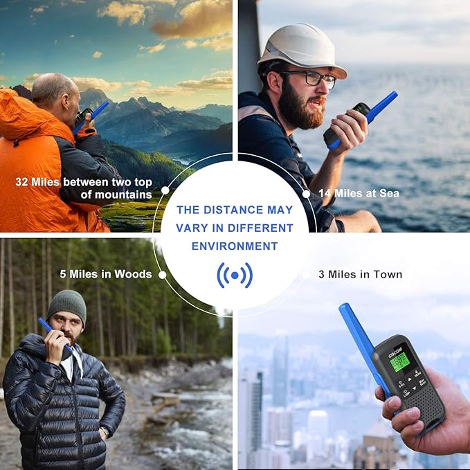 Adults Walkie Talkies Long Range - GOCOM G600 IPX4 Waterproof 22 Channel, (G600-4Pack)