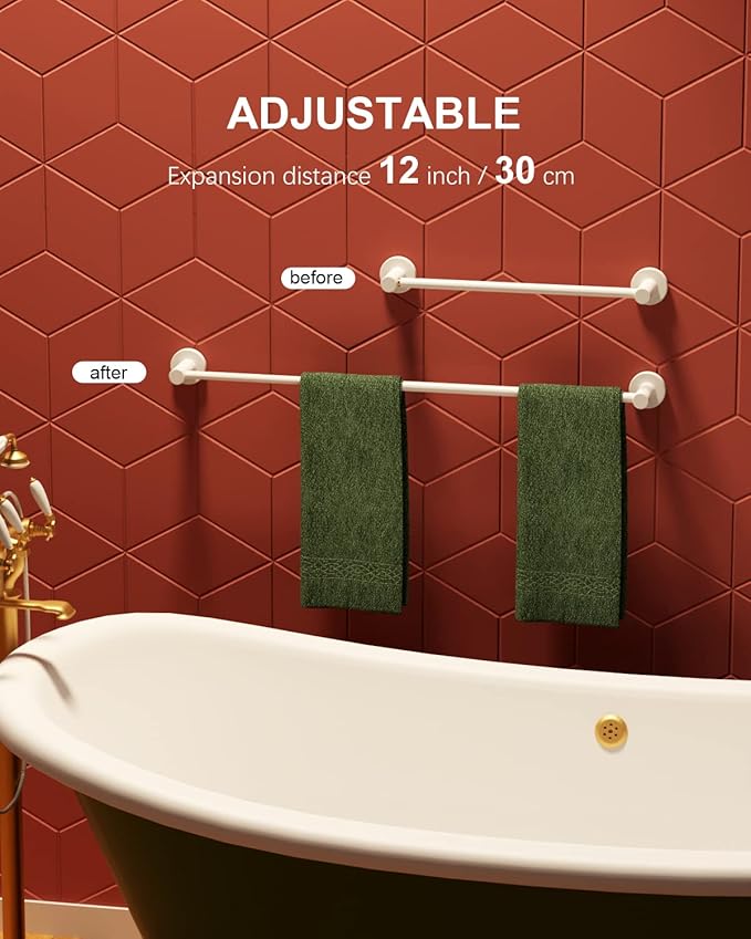 Adjustable Single Towel Bar 16 to 27.6 Inch 1" Diameter