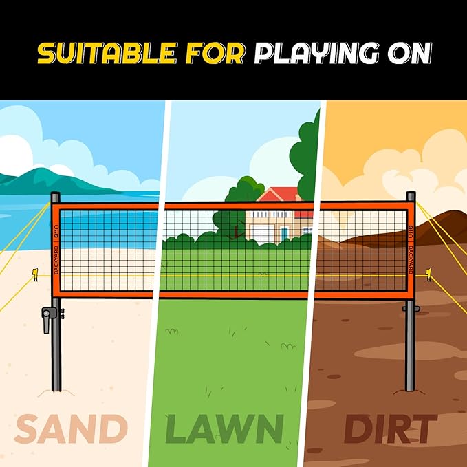 A11N Outdoor Volleyball and Badminton Combo Set - 4 Badminton 2 Shuttlecocks,