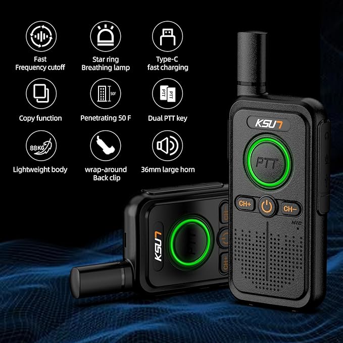 LT Plus Two-Way Radio Long Range with Access 16 Channels 4200mAh Battery 2 Pack)
