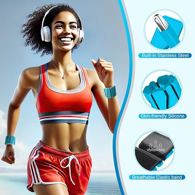 ADLIFE Adjustable Wrist Ankle Weights for Women Men Kids, 2 Lbs Wearable Arm Leg Weights Set of 2(1 Lb Each), Weighted Wristbands Exercise Weights for Walking Running Pilates Yoga Home Gym Workout