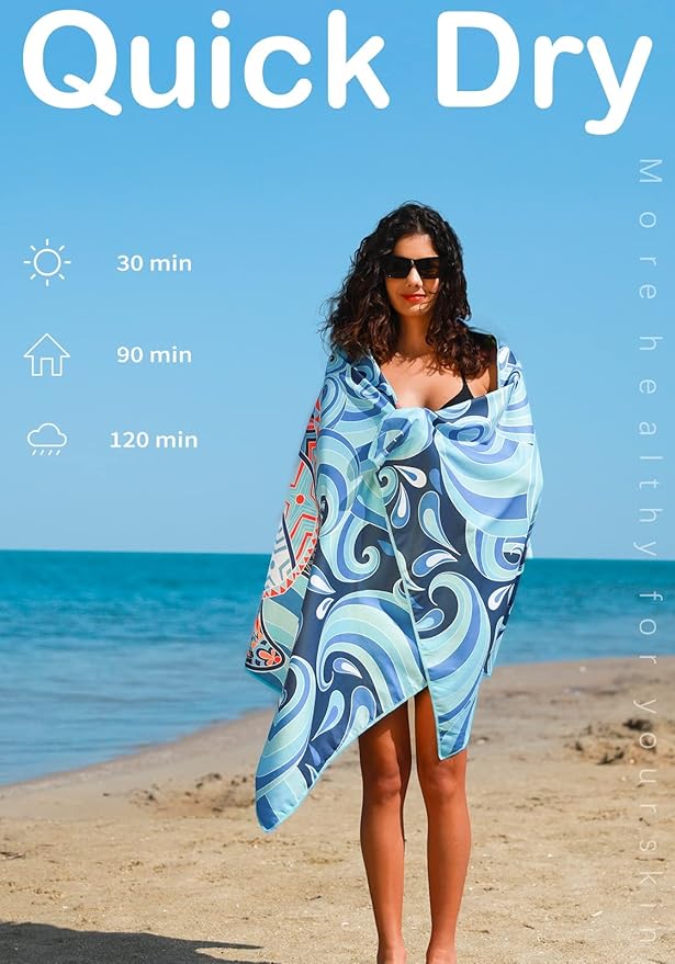 Microfiber Lightweight Beach Towel Sand Free Quick Dry