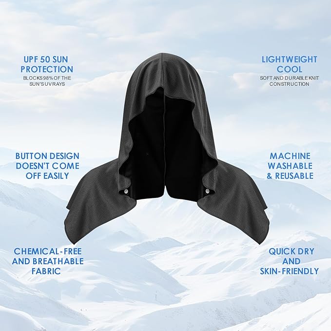 3 Pack Cooling Hoodie Towels for Neck and Face 50 Sun