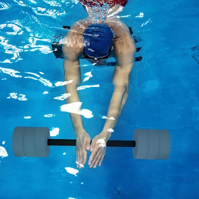 Hikeen Aquatic Exercise Dumbbells Water Dumbbell Pool Resistance Aquatic Fitness Barbells with 4 High-Density EVA Foam Pool Weights Dumbbells, for Water Aerobics Weight Loss