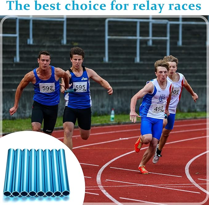 8 Pieces Aluminum Track Field Relay Batons Race