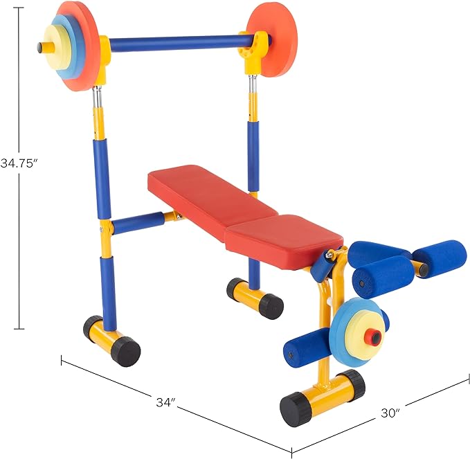 Hey! Play! Kids Weight Bench Set - Toddler 3 and