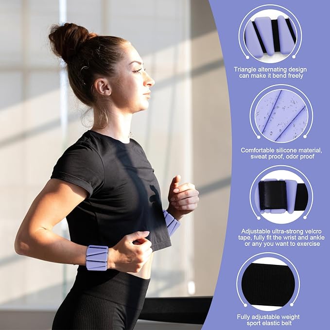 Adjustable Wrist Weights Set of 2 (1Lbs Each)