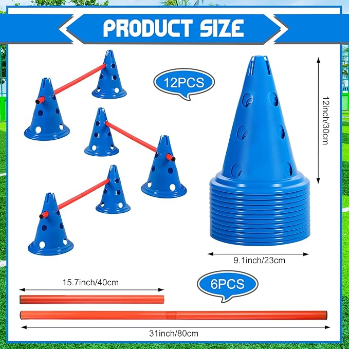 6 Sets Dog Agility Hurdle Cone Set Include 12 Agility 6 Agility
