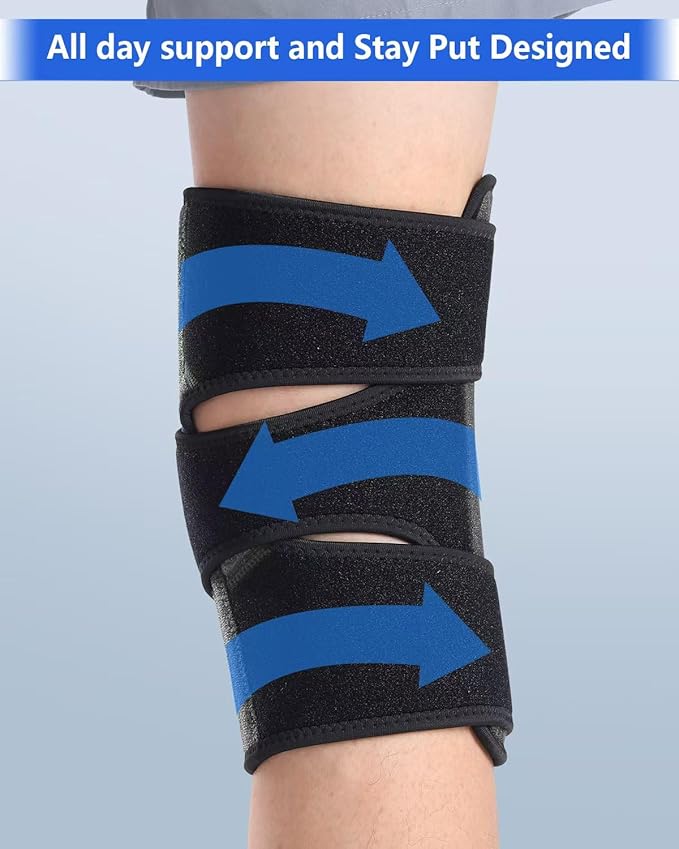 ABYON Knee Brace for Women & Men Meniscus Tear, ACL, Arthritis, Knee Support with Triple Side Stabilizers and Adjustable 360° Wraparound Strap for Maximum Knee Pain Support and Fast Recovery - Please Check How To Size Video