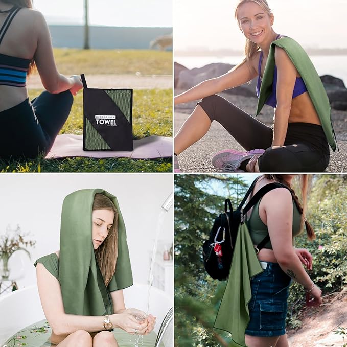 Microfiber Travel Towel (XL:30"×60" -ArmyGreen)