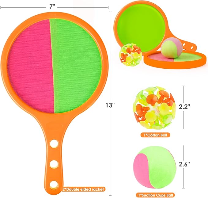 Kids Games Toss Catch Toys : Toss and 6 Paddles 6 Balls 3-12 Toddler 3Pack
