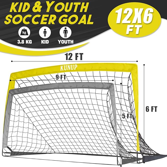 Kids Soccer Goal for Backyard 5×3, 6×4, 6×4, 9×5FT 9×5FT Easy