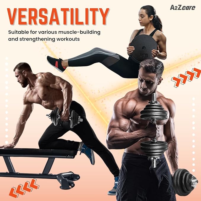 A2ZCARE 1 inch Weight Plates Set 1.25 lbs 20 lbs, 1 inch, 1 inch