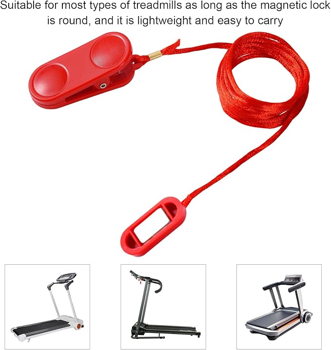 2pcs Treadmill Magnet Safety Key, Universal Magnetic Safety Switch Treadmill Emergency Stop Replacement Accessories for Most Running Machines (Flat Oval)
