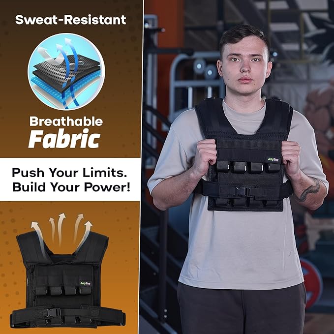 Adjustable Weighted Vest for Men ā 20 LBS | 35 LBS Compact Fitness Vest with Durable Oxford Cloth, Ideal for Running, Cardio, CrossFit, Gym, Core Balance, Posture Support, and Strength Training