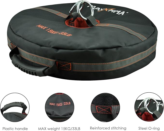 MaxxMMA Double End Heavy Bag Anchor (Unfilled) Core Training Tool Weight Bag Multifunctional 3-in-1 - Punching Boxing MMA Workout Fitness